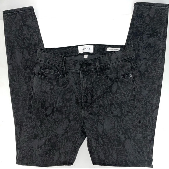 FRAME - Le Skinny Jeans De Jeanne Tonal Python Size 28 NEW - Picture 7 of 11